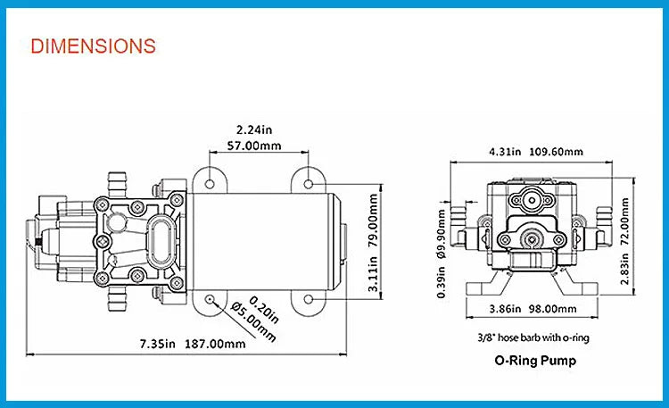 Miniature 35PSI DC 12V 24V Marine Electric Booster Pump Diaphragm Self-priming Pump Solar Shower Car Wash Toilet Pumping RV