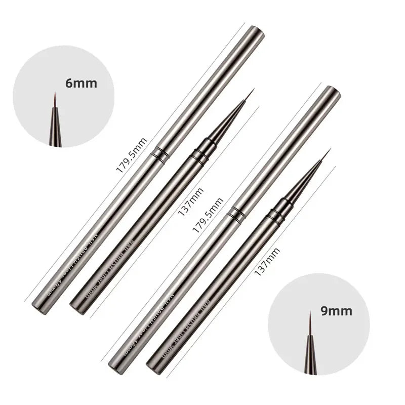 Nails Art Liner Brushes UV Gel Brush 6/9/12/15/18mm Nail Design Pen Elongated Lines Striping Painting Professional Manicure Tool