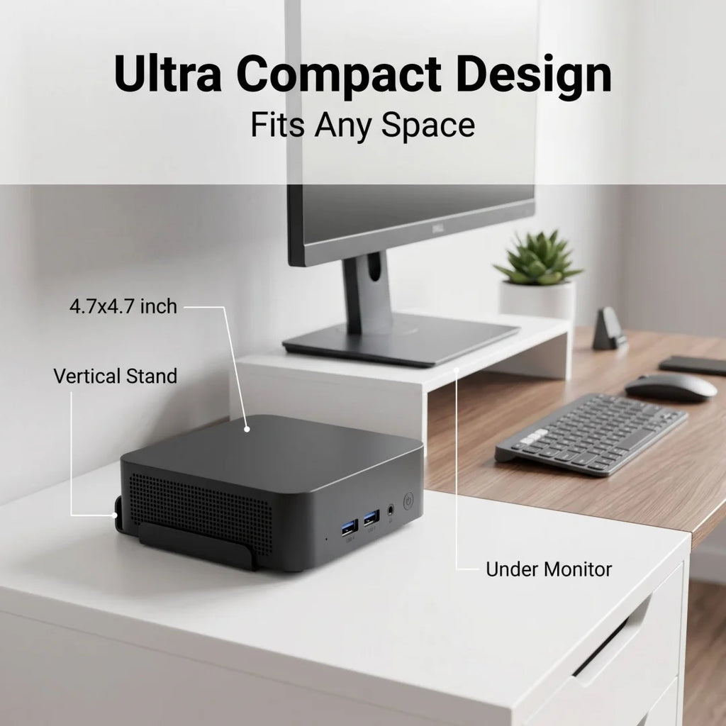 Intel Core N150/I9‑10980HK Ultra Compact Mini PC 16GB RAM 2TB SSD Triple 4K Monitor Home Office Small Pro Nimble Output
