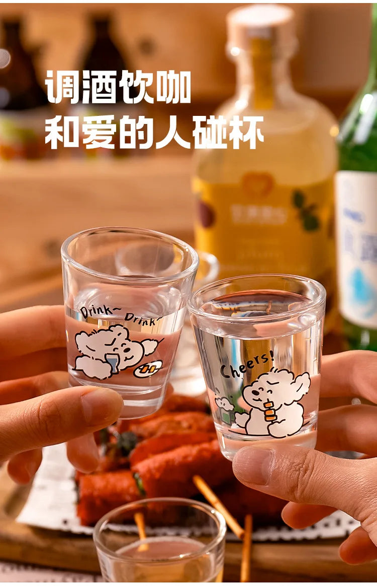 50ml Liquor Cup Shot Glass Drinking Glasses Glass Cups Household Soju Cups Cann
