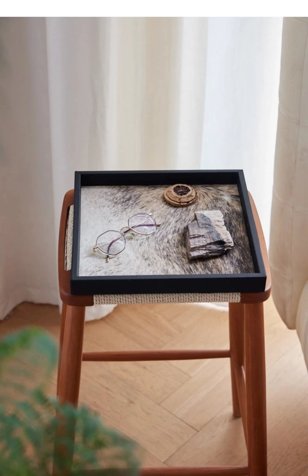 Medieval Horsehair Wooden Trays Light Luxury High Aromatherapy Entrance Trays Jewelry Exquisite Home Accessories Dienblad XYTP40