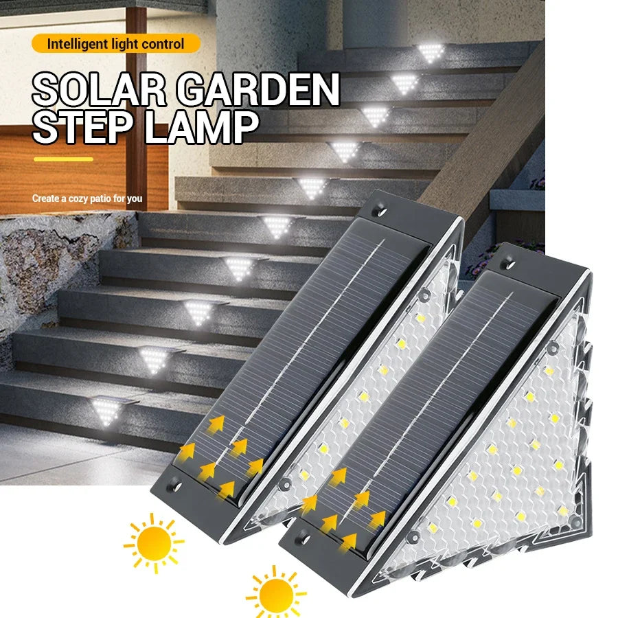 22/24LED Solar Stair Light, IP67 Waterproof Outdoor Step Light, Anti-theft Decorative Lamp for Garden Deck Front Porch Patio