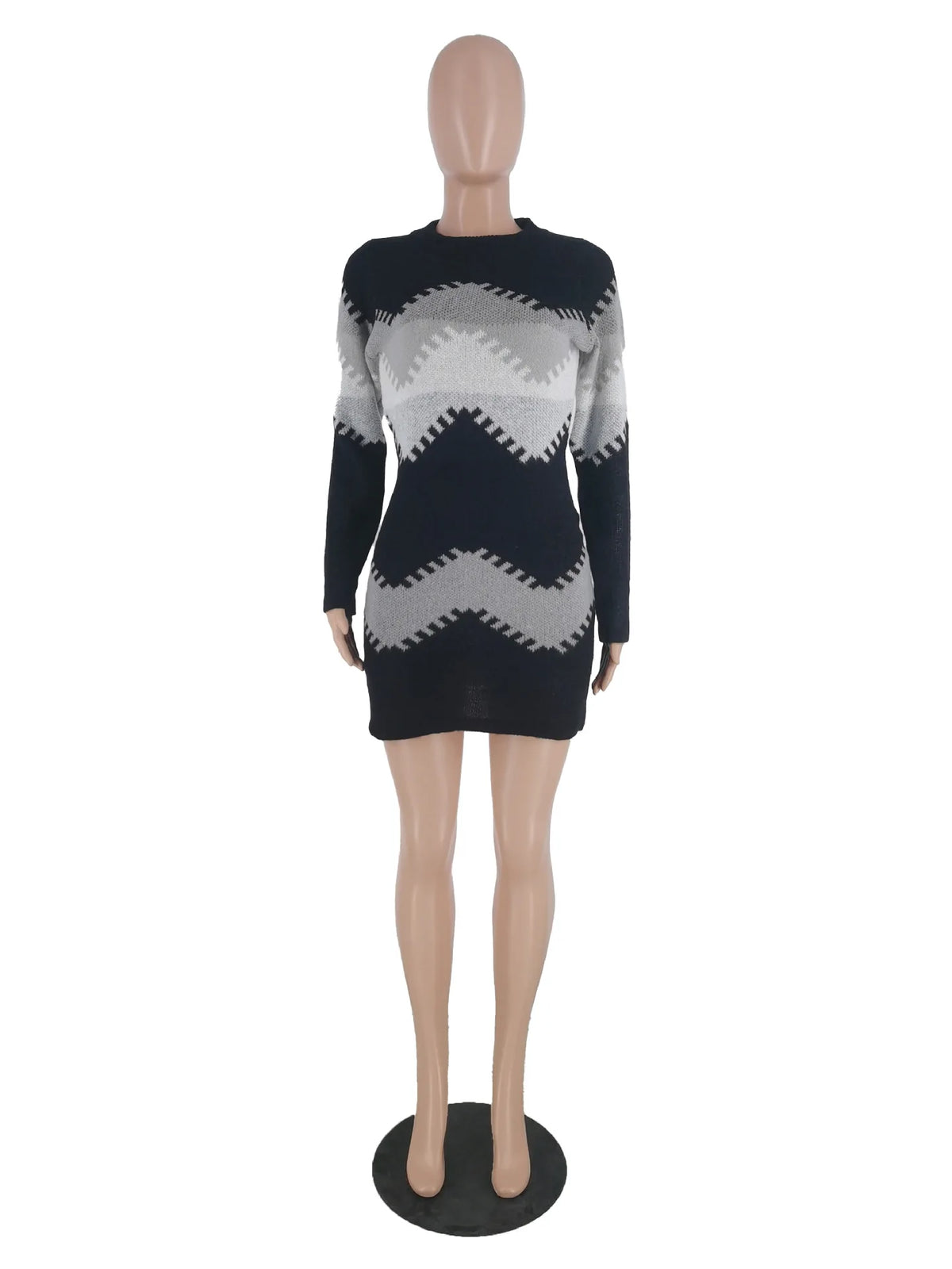 Elegant Party Dresses Female Clothing Women's New Style Women's Fashion Knitted Women's Pullover Knitted Patchwork Tops Dresses
