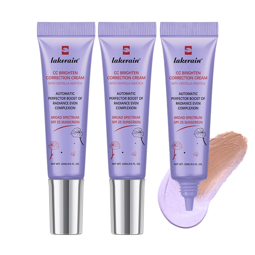 3Pcs /Set CC Cream Centella Korean Makeup Foundation Foundation Cream for Face Base Makeup Color Changing Liquid Foundation