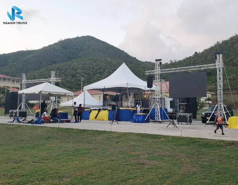Outdoor Event Band Show Lighting Aluminum Stage Truss With Tent Roof