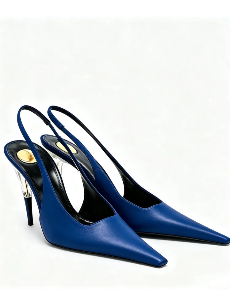 Ladies' Summer New High Heel Pointed Sandals Fashion Small Square Party Wedding Ladies' High Heel Sandals