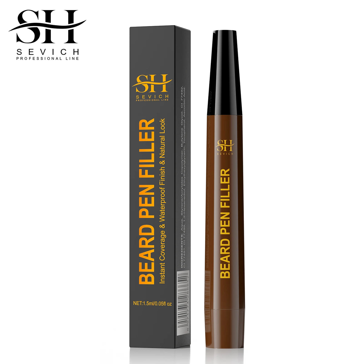 Beard Pen Filler Men Waterproof Moustache Coloring Pen Beard Coloring Filling Enhancer Black Fiber Hair Beard Stuffing Pen Tool