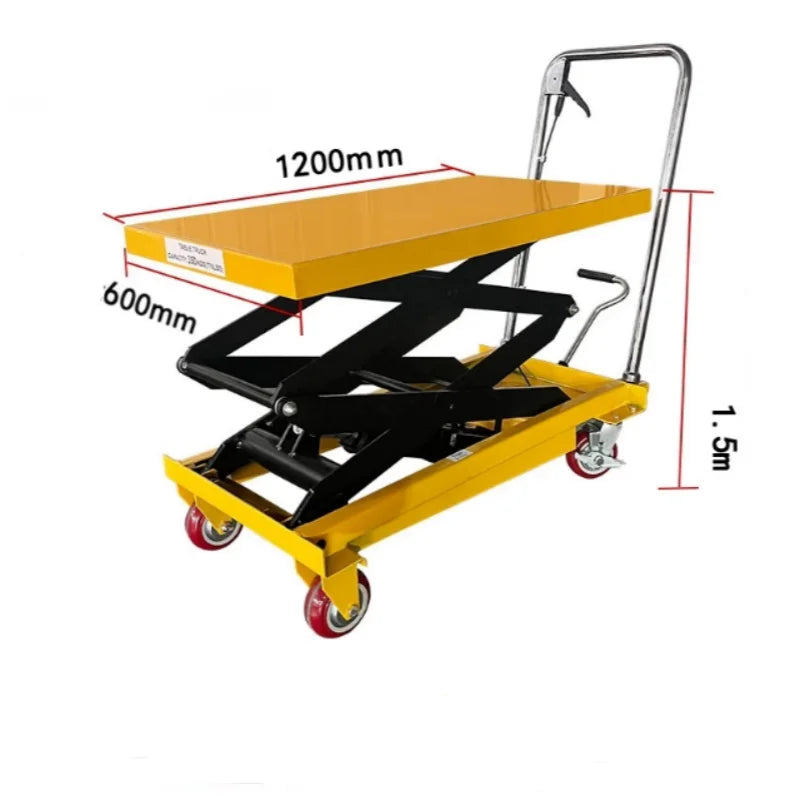 905X500mm platform electric scissor lift 0.9m mobile hydraulic lift car with battery
