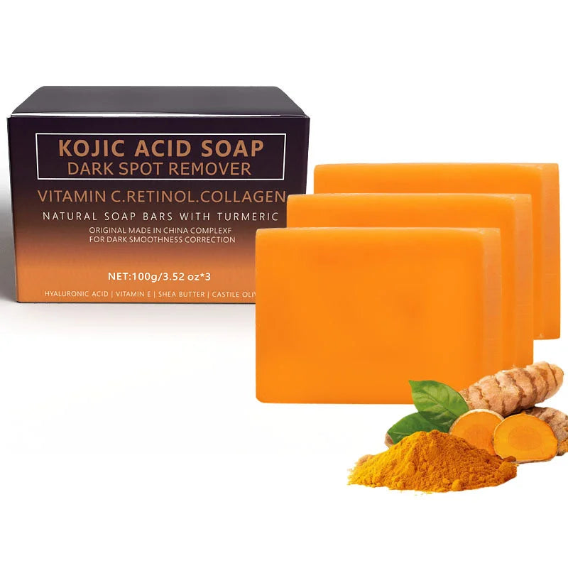Natural Lemon Turmeric Ursolic Acid Full-Body Cleansing Soap - Brightening Body Wash Bar for Men & Women Skin Care