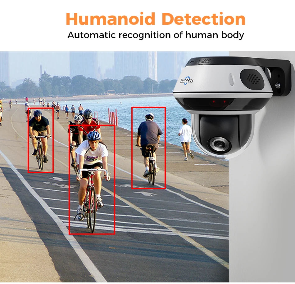 Hiseeu 6MP Vandalproof POE IP Audio Camera 4X Optical Zoom Outdoor Video CCTV Security Surveillance Dome Cameras Onvif H.265