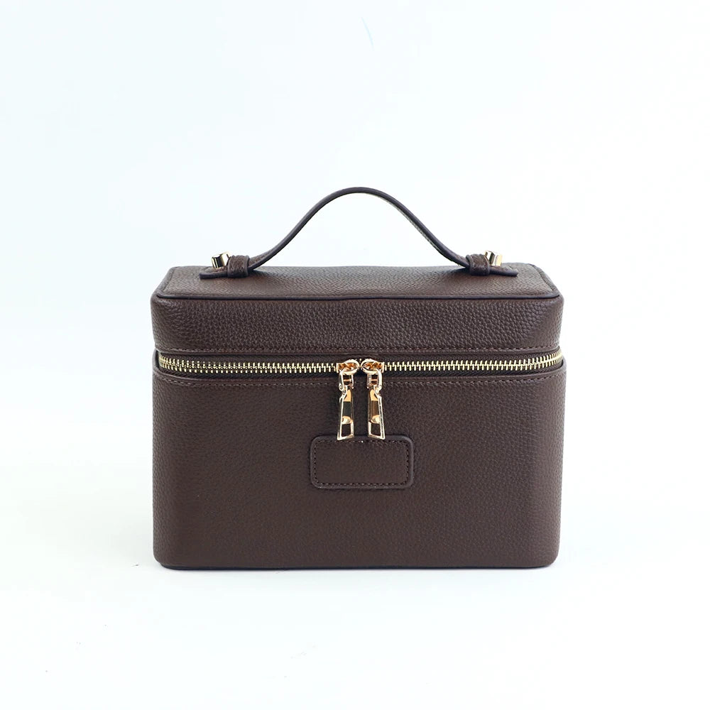 Customized Name PU Leather Cosmetic Bag with Zoned Storage and Large Capacity Toiletry Bag for Autumn and Winter New Products
