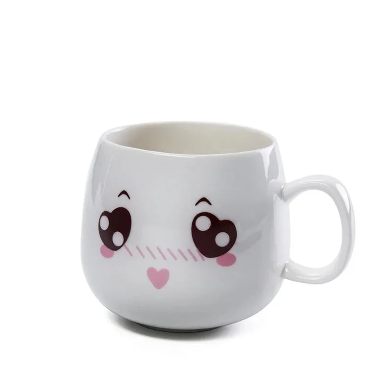 Modern simplicity Creative Ceramic Mugs Cute Cartoon Face Expression Water Container Lover Coffee Mugs Travel cute cup gift