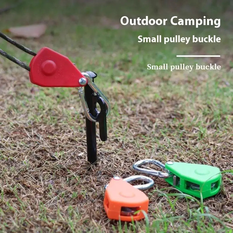 Secure Tent Rope Hanger with Ratchet Tie-Down System; Heavy-Duty Camping Gear with Reinforced Metal Gears and Adjustable Strap