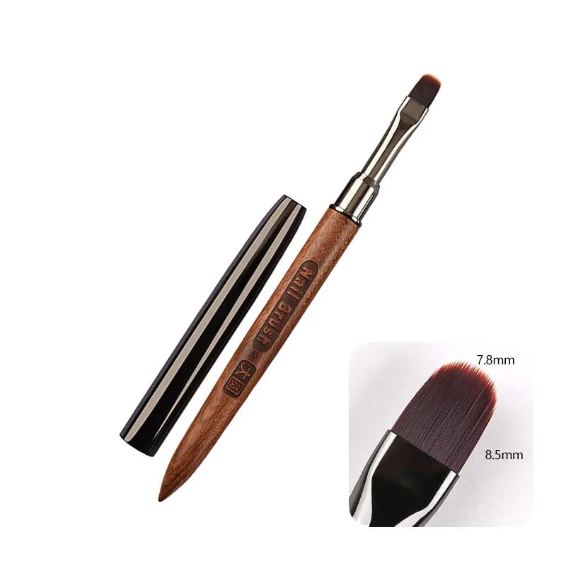 Nails Art Liner Brushes Wooden Handle Phototherapy Acrylic UV Gel Brush for Elongated Lines Painting Professional Manicure Tool