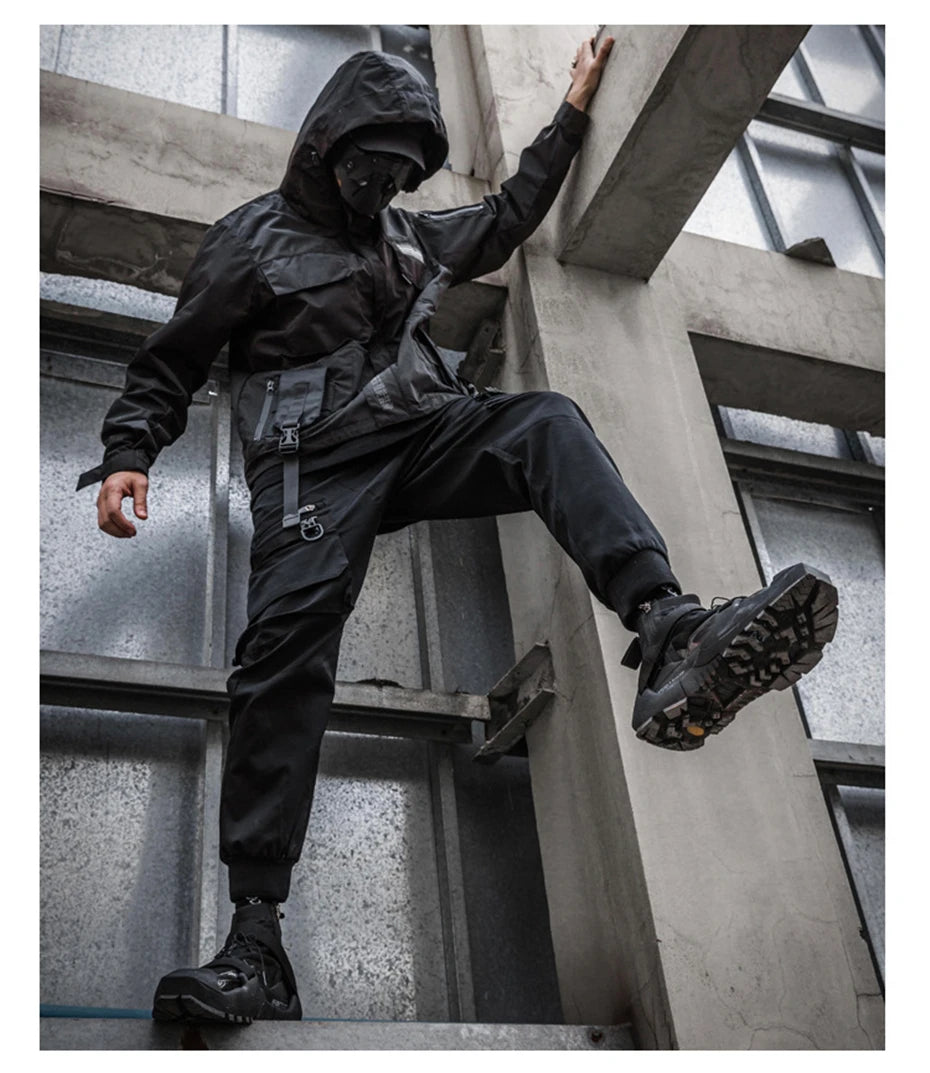 2022 Autumn Tactical Jackets Windbreaker Men Functional Techwear Mens Black Hip Hop Streetwear Waterproof Windproof Hooded Coats