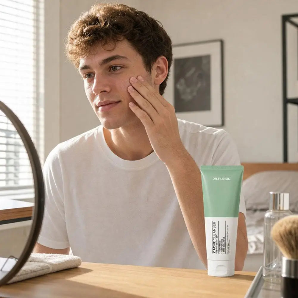 DR.PLINUS Z Acne Cleanser + Micro Foam Korean Z Cure Cream + Light Gel Cream Green Tea Extract Brand Cleanser Smooth Face Cream