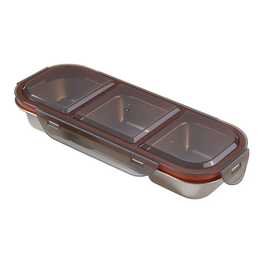 Stainless steel light food and fruit lunch box with compartments, sealed and fresh-keeping, weight loss, quantitative small lunc