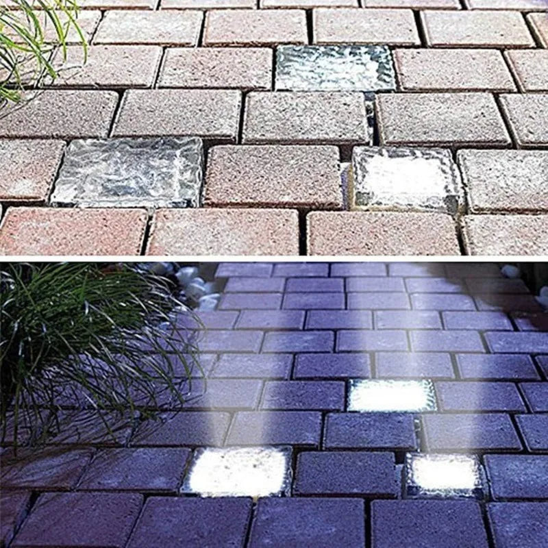 1-4PCS Solar Ice Block Lights Glass Brick Lights Landscape Lights Square Glass Lights Outdoor Street Lights Garden Lights