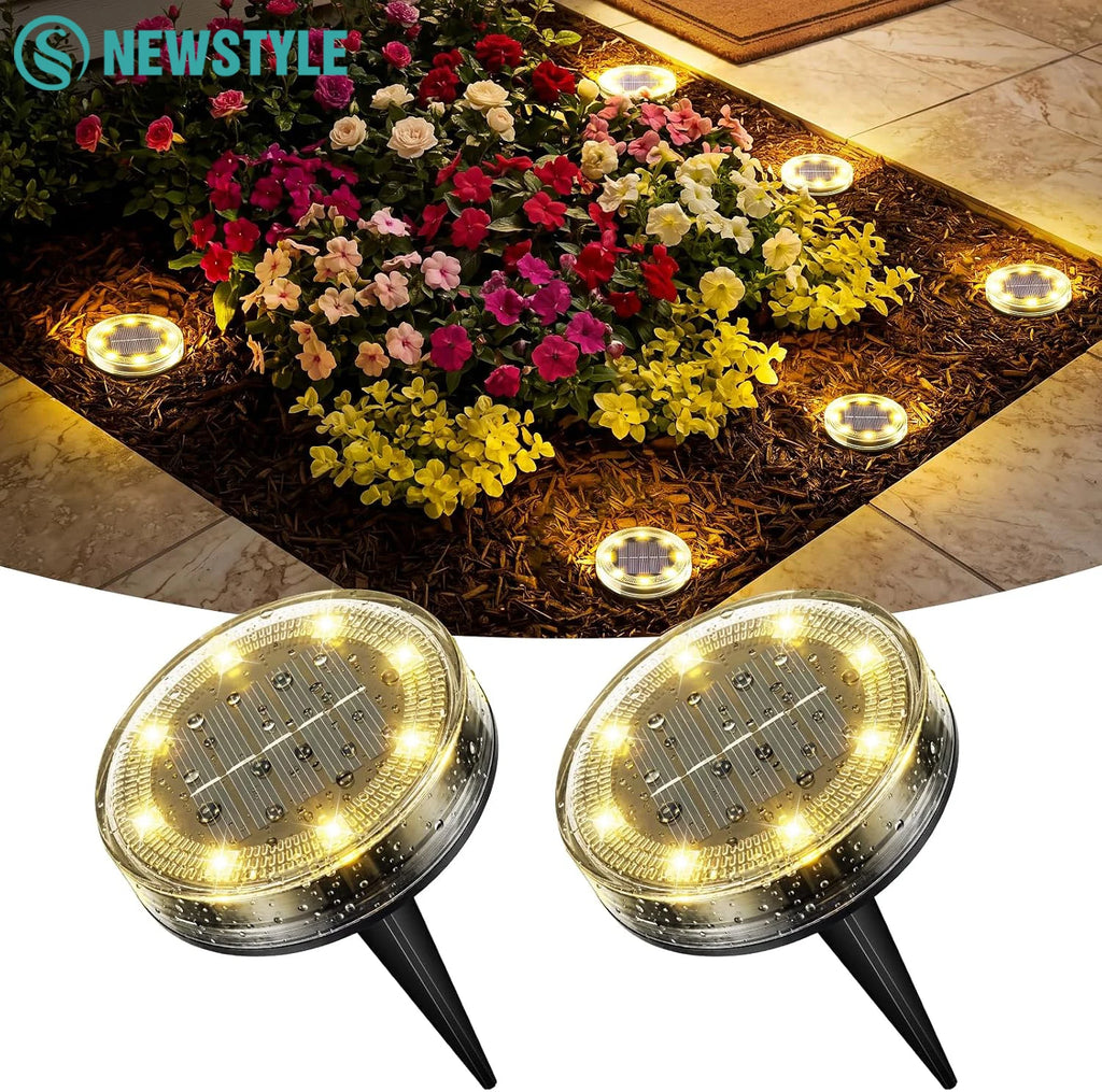 Solar Ground Lights Outdoor Waterproof Solar Garden Lights Landscape Lighting For Outside Pathway Garden Yard Lawn Walkway