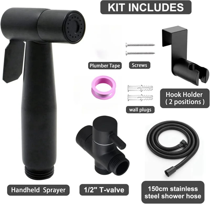 Handheld bidet spray kit with 3-way valve(G1/2 "-3/8")·used for toilet cleaning and personal hygiene