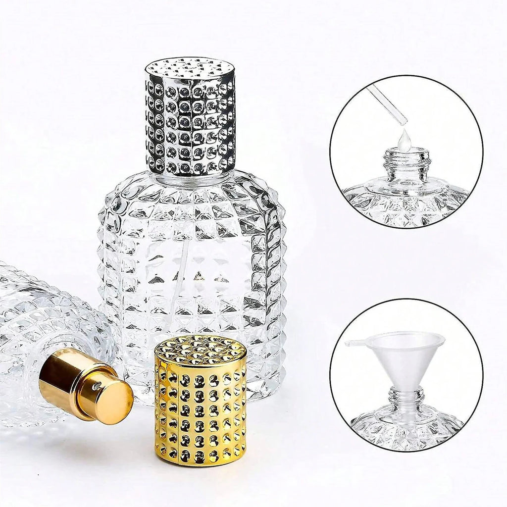 Cologne Travel Bottle, Empty Refillable Glass Perfume Atomizer with Spray Nozzle, Mini Size Perfume Refill Bottle, 1pcs 30ml