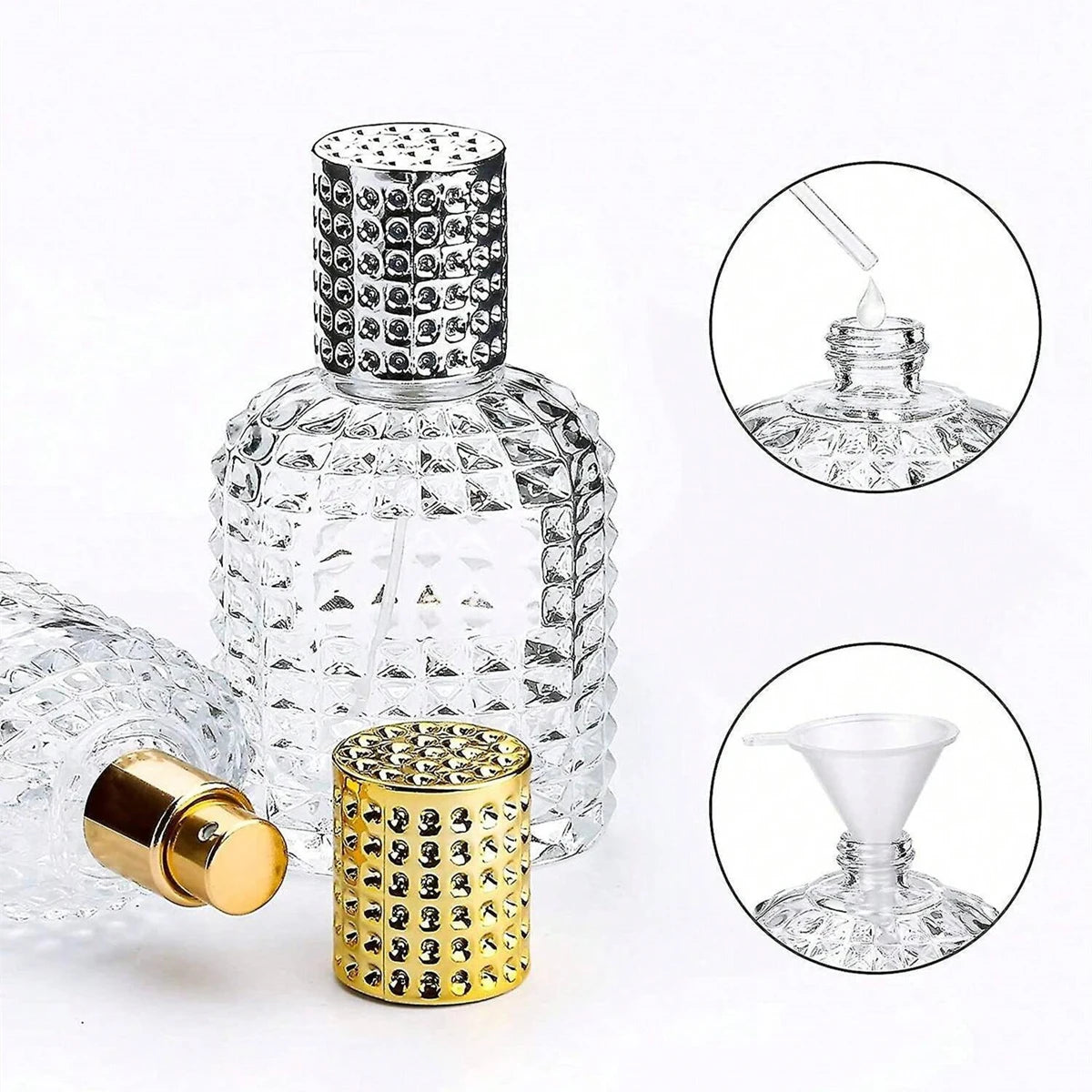 Cologne Travel Bottle, Empty Refillable Glass Perfume Atomizer with Spray Nozzle, Mini Size Perfume Refill Bottle, 1pcs 30ml