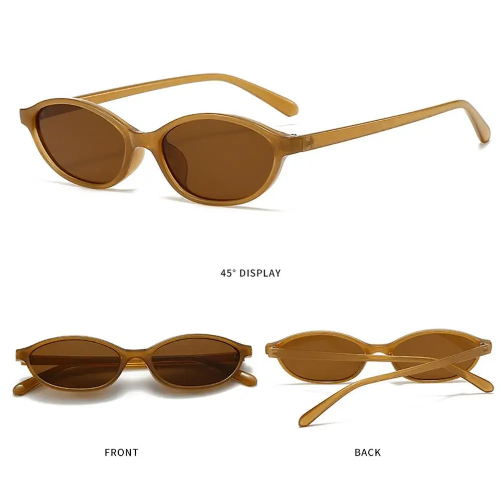 Vintage Cat Eye Oval Sunglasses Lightweight Trendy 90s Sunnies UV protection Sun Glasses for Women & Men
