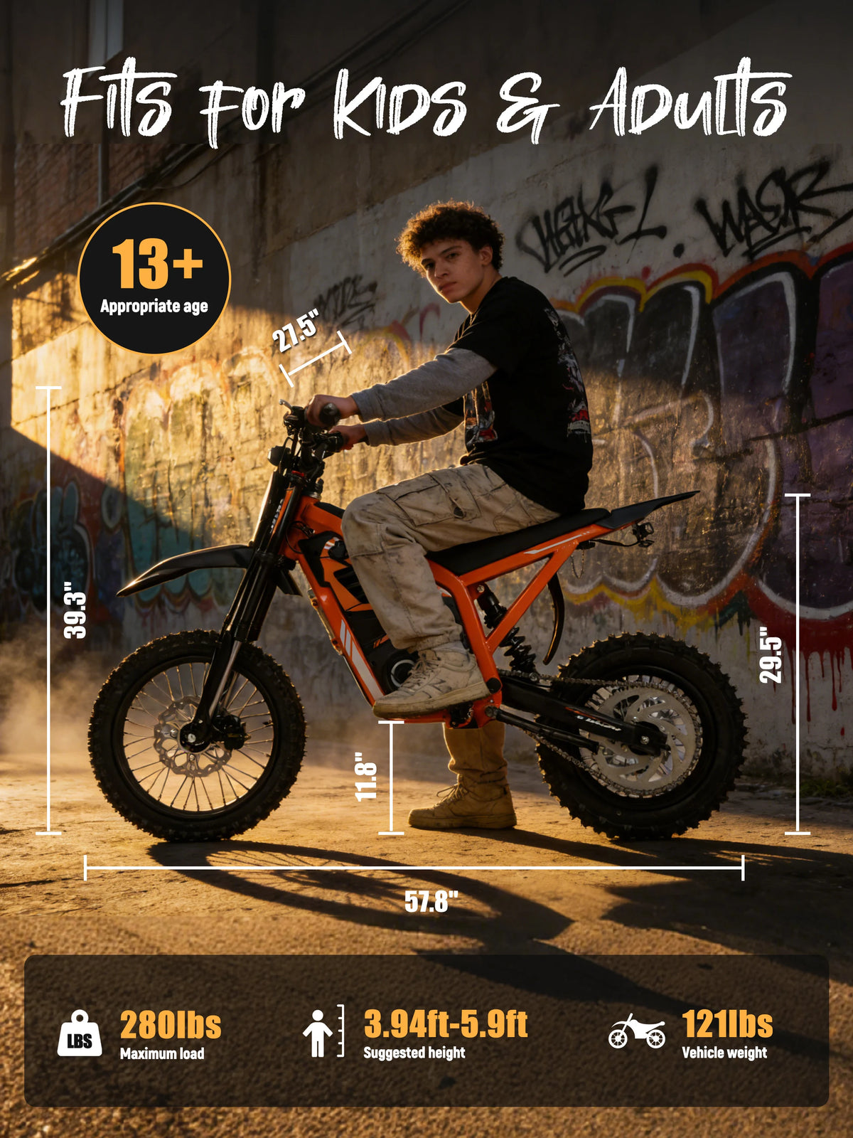 Eskute Nova X Electric Dirt Bike for Teens & Adults, 14"/12" Fat Tire Electric Motorcycle, 48V23AH Battery Nova Ebike 35-46MPH Ebike, Full Suspensions E-Moped for Kids, Teens & Adult