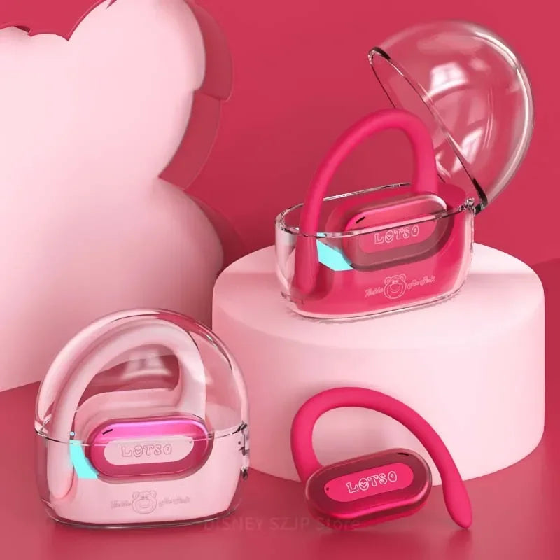 Cartoon OWS Earphones Bluetooth Wireless Lotso Earbuds HIFI Stereo HD Call Sports Gaming Headset Noise Reduction Long Standby