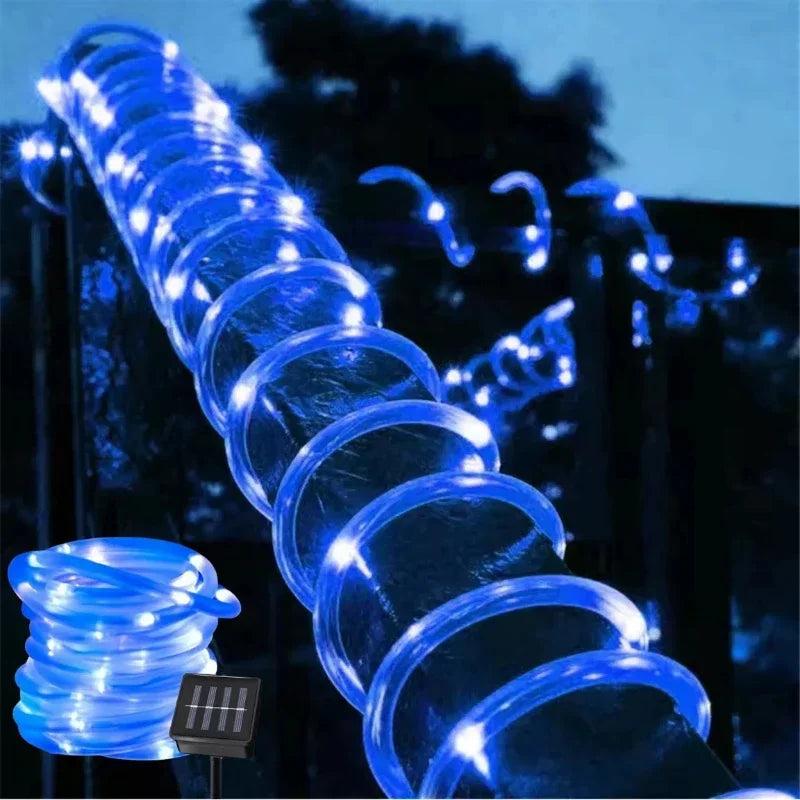 Solar String Tube Light PVC Soft Tube Outdoor Waterproof Copper Wire Light Courtyard Garden Decoration Atmosphere Flashing Light