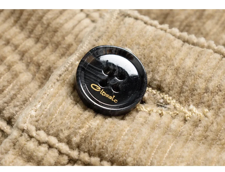 Corduroy Men's Business Casual Pants Fashion Comfortable Khaki Slim Straight Trousers Classic Male Brand Clothing Pants