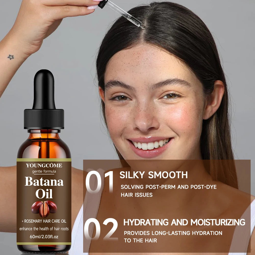 YOUNGCOME Batana Oil & Rosemary Oil Hair Care Set: 2-Piece Nourishing Hair Mask & Serum for Gentle Scalp Support