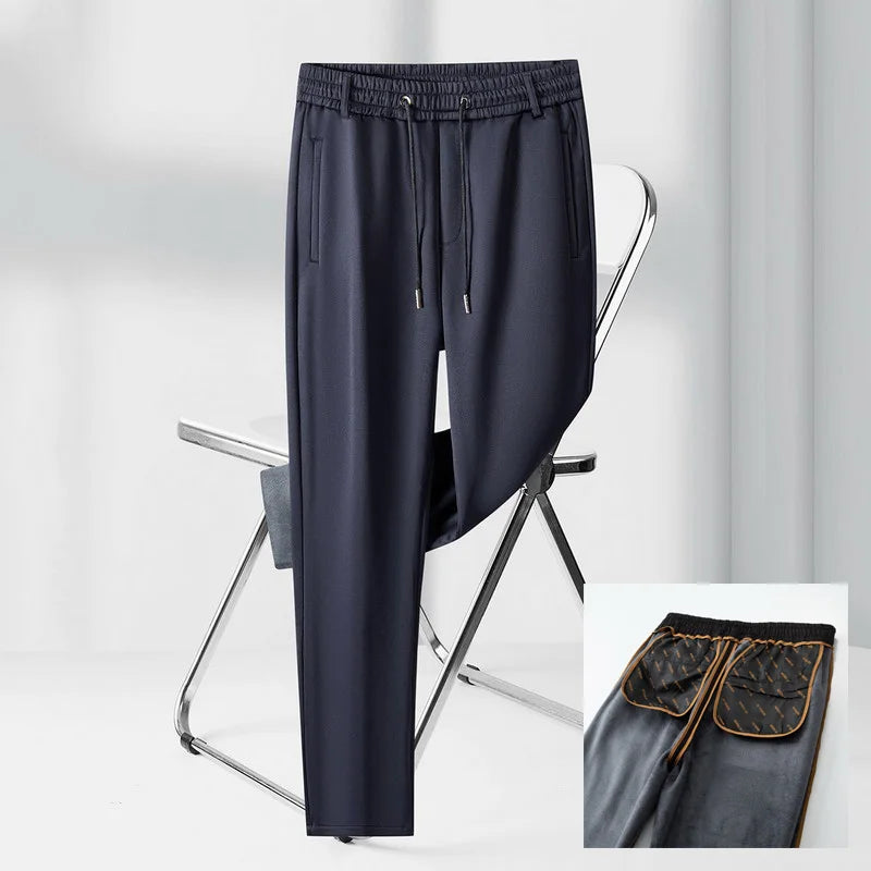 Winter Pants Men Straight Trousers Thicken Warm Oversize 6XL 7XL 8XL 10XL Plus Size Loose Fleece Formal Sweatpants Autumn Plush