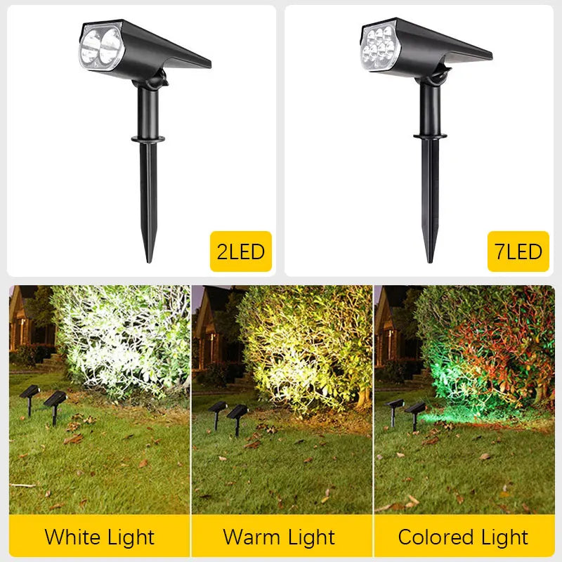 Solar Spotlights with Ground/Wall Mount, Auto ON/OFF LED Landscape Lighting for Garden Lawn Trees