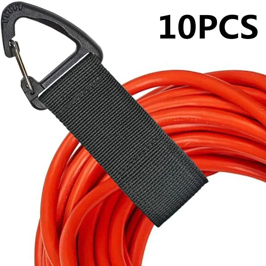 10/5PCS Triangle Buckle Wire Manager Power Cord Management Nylon Heavy Cord Storage Straps for Cable Hoses Car Organizer Holder