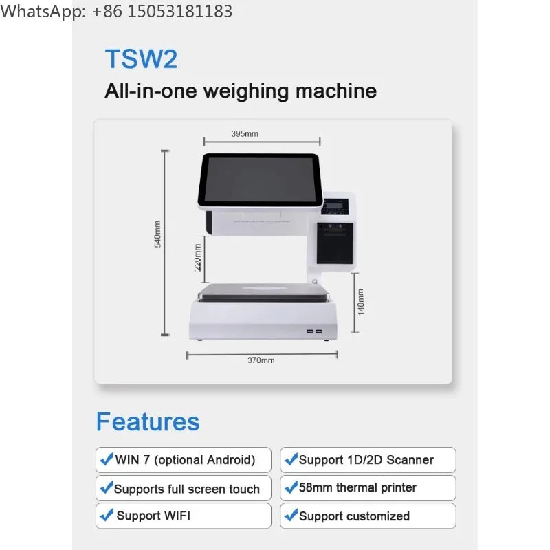J900 I3 I5 CPU 15.6 11.6 Inch Dual Touch Screen Pos Cashier Register Electronic Point of Sale Weighing Scale