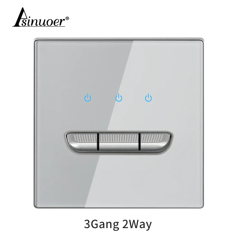 Black Tempered Glass Wall Switch Panel Led European 16a Socket Retro Toggle Light Switch Eu Uk Standard 2usb Socket 1Gang-4gang