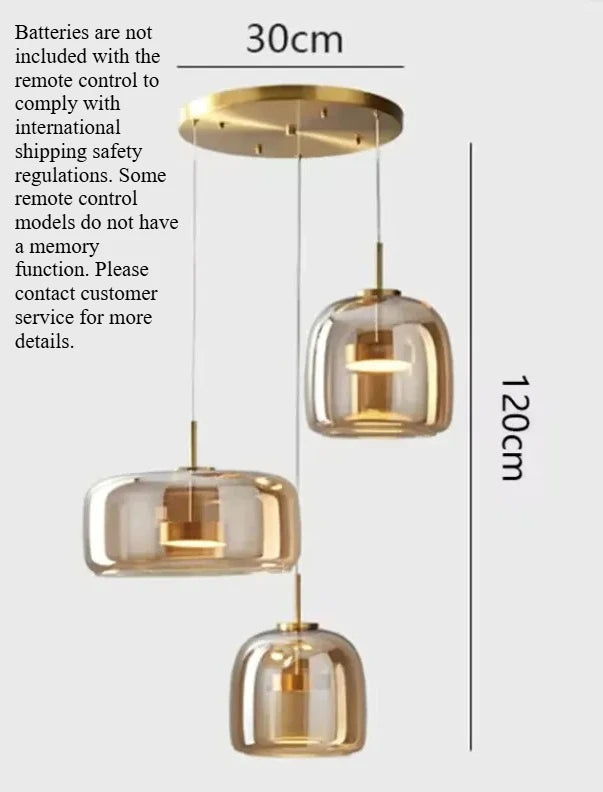 Modern Led Glass Pendant Light for Island Restaurant Hanging Lamp Decoration Ceiling Chandeliers Modern Home Decoration