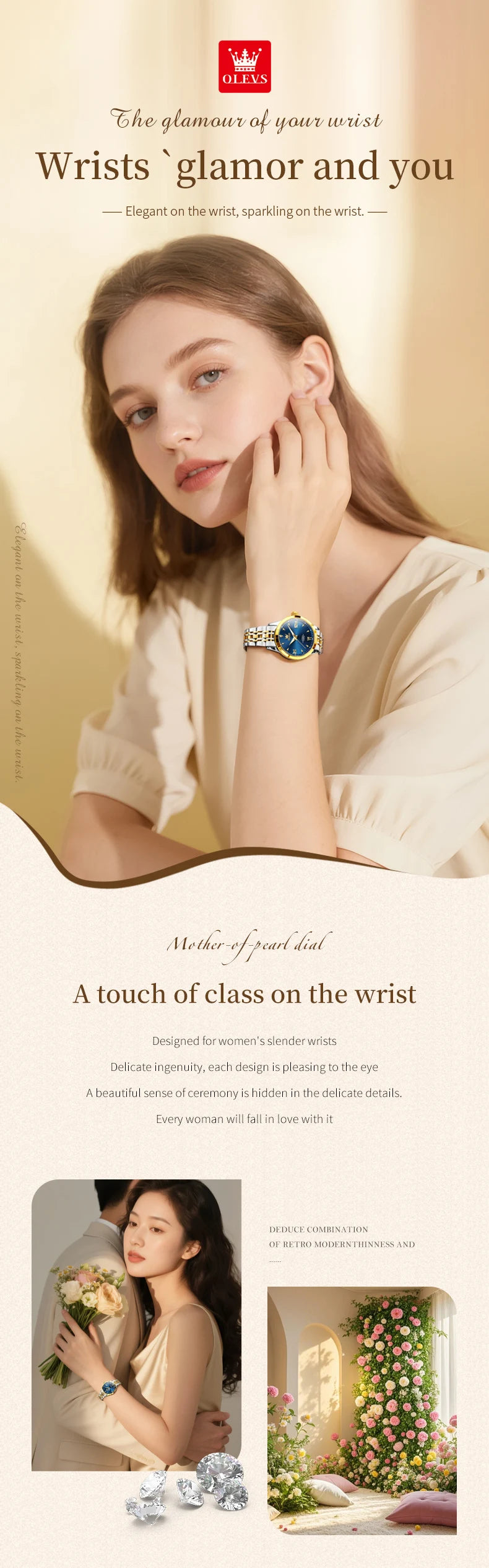 OLEVS 9956 Watch For Women Auto Date Elegant Mechanical Women Watch Waterproof Simple Fashion Business Automatic Wristwatch