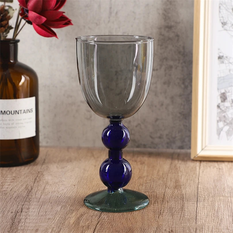Creative Stained Glass Goblets Contrast Color Wine Glasses Ins Style Simple Home Wine Glasses Drink Cups
