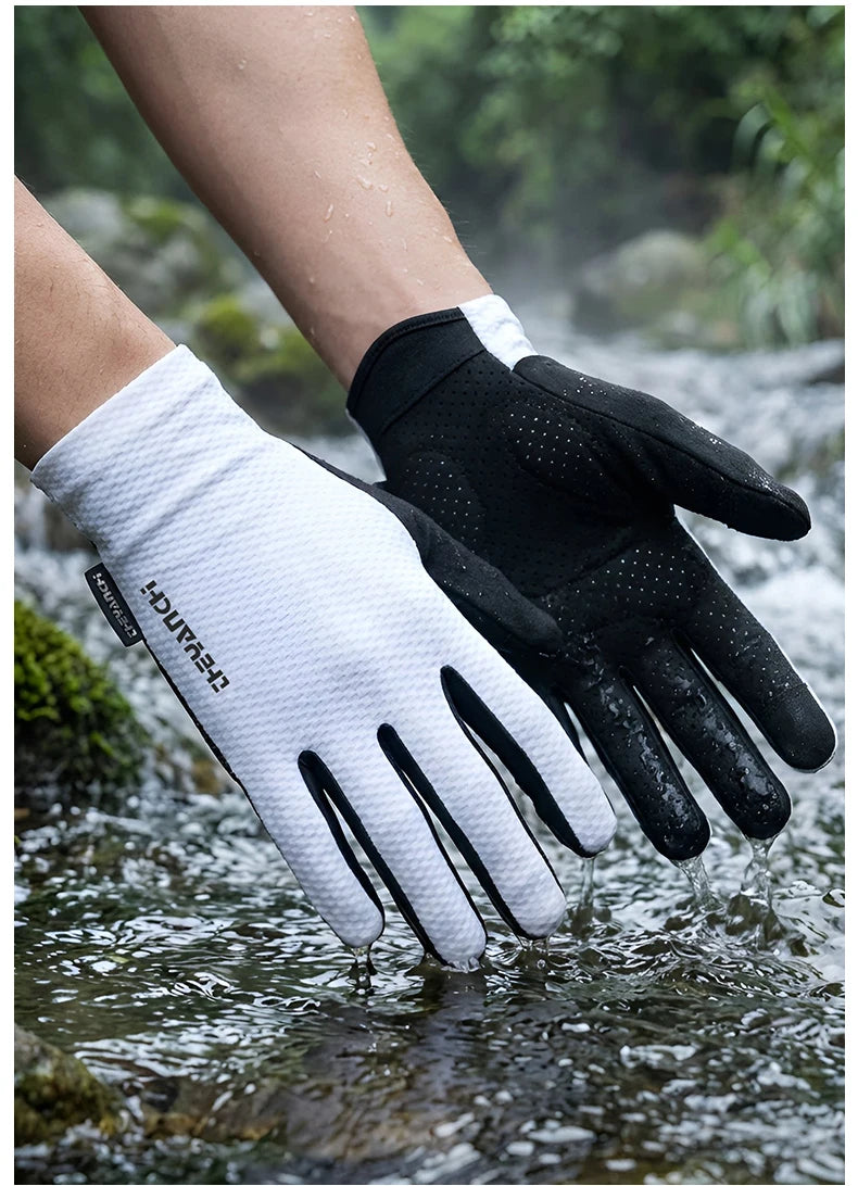 LOOGDEEL Cycling Gloves SBR High Elasticity Shock Absorption Cycling Gloves Lightweight Breathable Non-slip Full-Finger Gloves