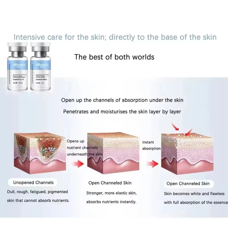 Facial Polypeptide Freeze-dried Powder Skin Booster 0.25mm Microneedle Serum Hydration Brightening Improve Elasticity Skin Care