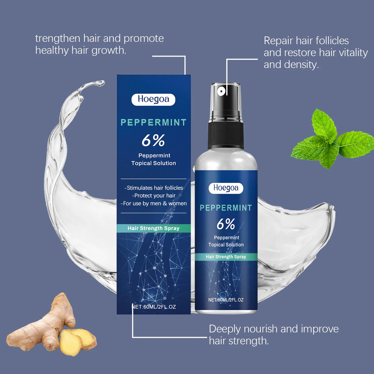 Unisex Anti-Hair Loss Spray & Hair Growth Serum - Nourishes Scalp, Promotes Hair Growth, & Provides Healthy Nutritional Care