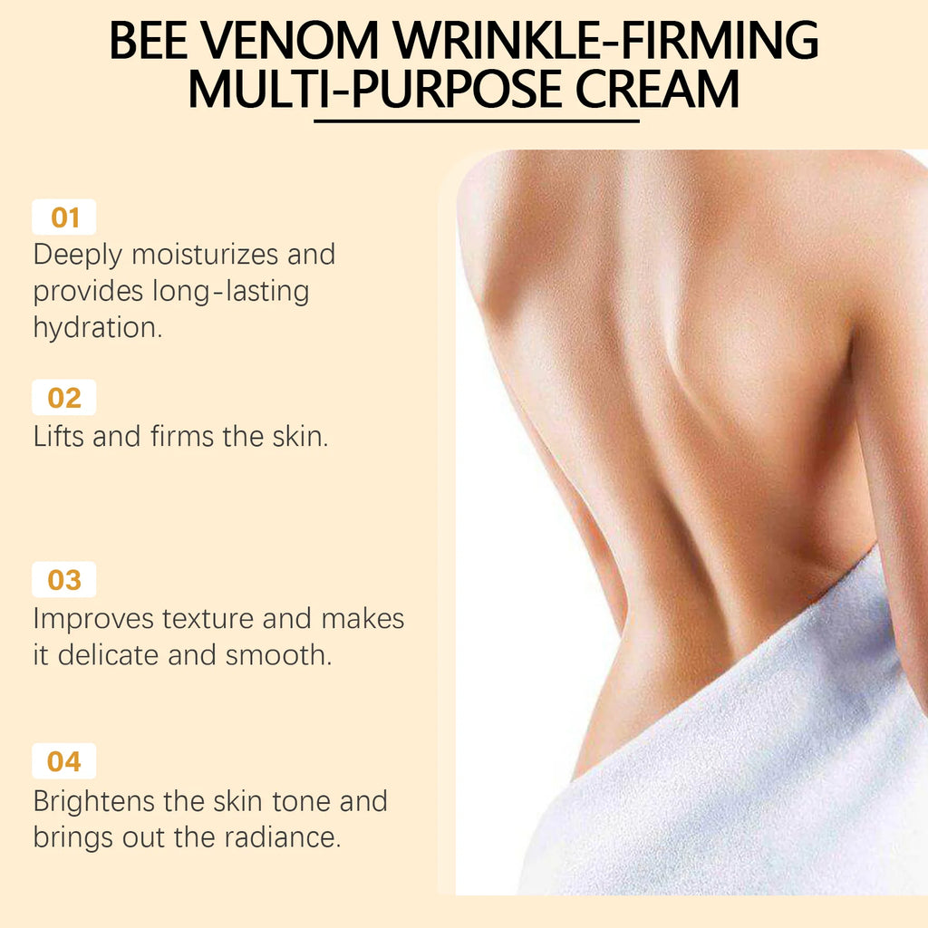 Bee Venom Firming Cream Anti-Wrinkle Lifting Face Moisturizer with Hyaluronic Acid Reduce Fine Lines Multipurpose Bee Venom Crea