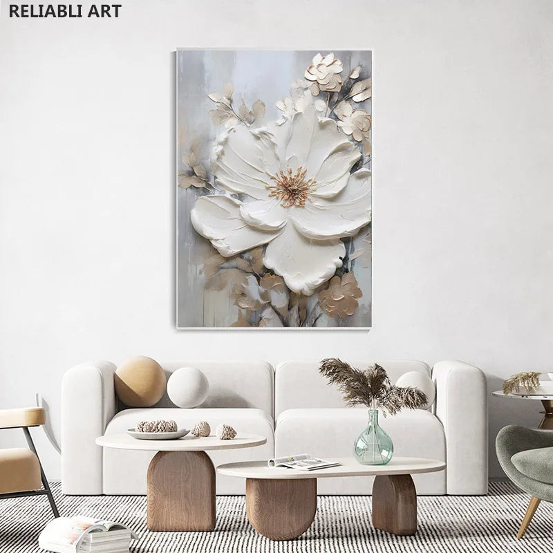 Modern Light Luxury Living Room Decor, Abstract Flower Art Posters,Home Decoration, Prints Canvas Wall Picture,Unframed