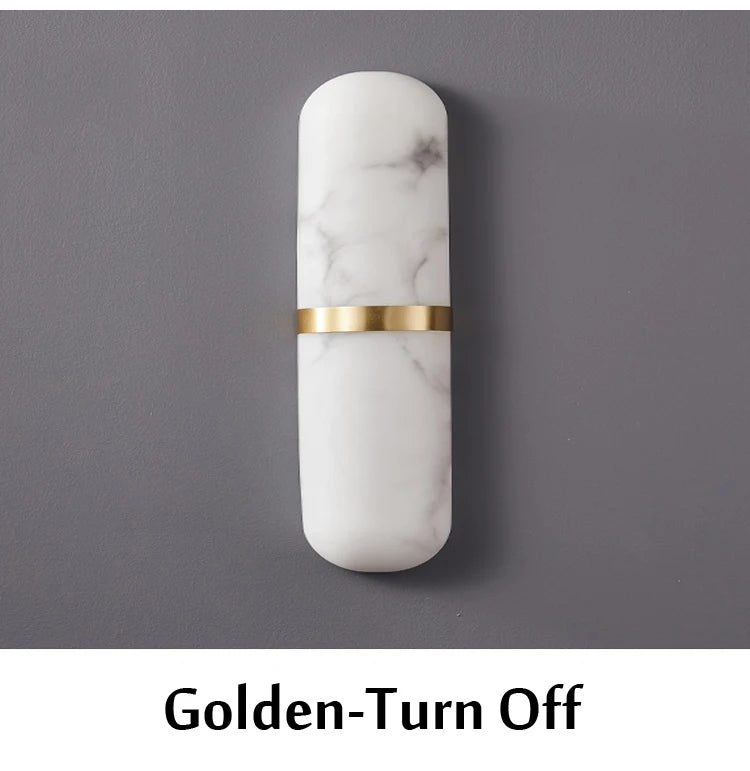 Semicylinder Wall Light Led 12W Imitation Marble Decor Bedside Lamp Living Dining Room Bathroom Doorway Hallway Sconce Lights