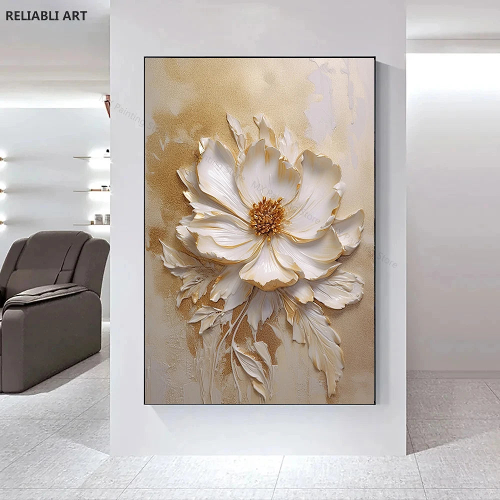 Modern Light Luxury Living Room Decor, Abstract Flower Art Posters,Home Decoration, Prints Canvas Wall Picture,Unframed