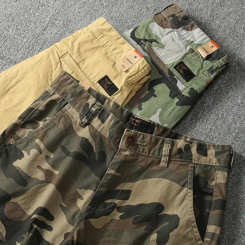 Korean Fashion Camouflage Shorts for Men's Casual Stretch 2025 Summer New Slim Fit and Wear-resistant Shorts Male Clothing