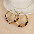 Trending Resin Leopard Circle Hoop Earrings Woman New In 2025 Fashion Jewelry Party Resin Nightclub Elegant Earrings Wholesale