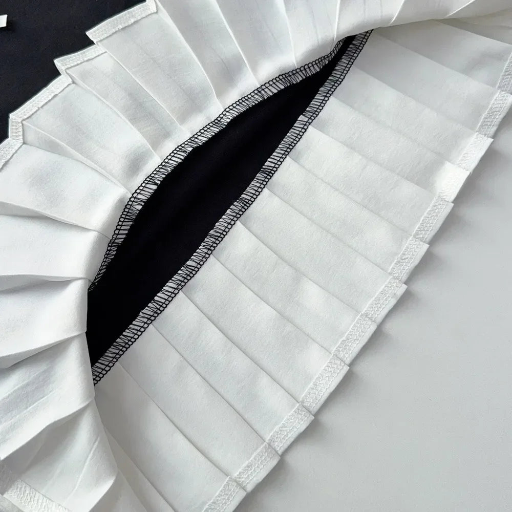 Black Bow Decoration Girls Dress Summer Sleeveless Princess Dresses Color Blocked Children's Clothing 3 To 7 Years Wear